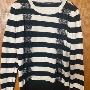 Zara Knit Black & White Striped Sweater
